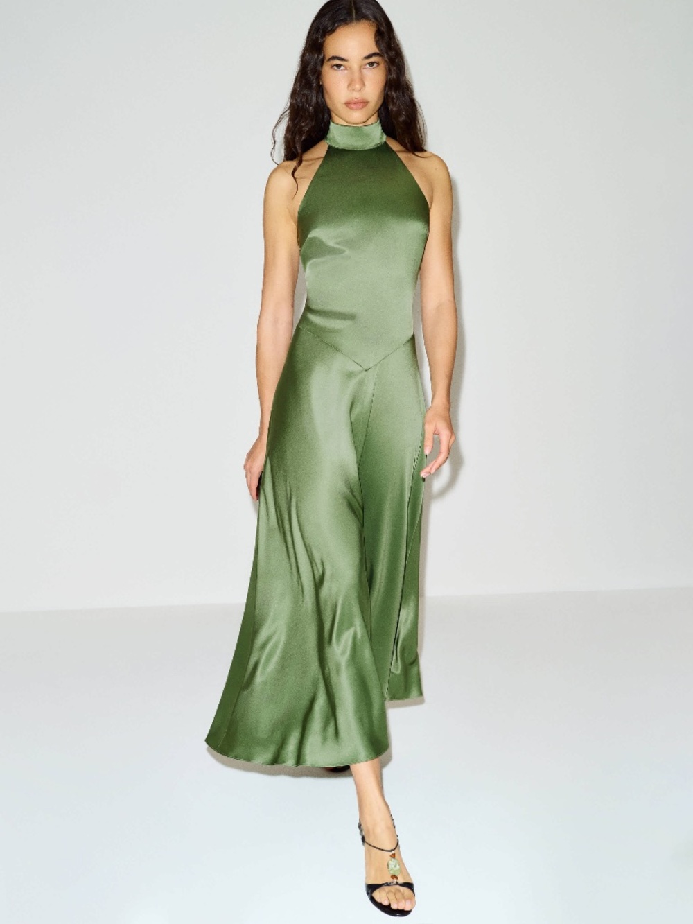 Reformation Katelyn Silk Dress Green - Size 4